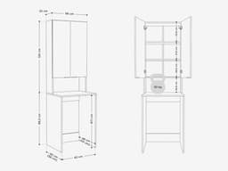 Wasmachinekast - Badkamerkast Hoge kast - Opbergen Wasruimte - Vochtafstotend Krasbestendig - 210 x 65 cm - Beige — thumbnail 5