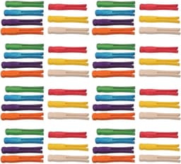 Houten Wasknijpers - Kleine Klemmen - Creatief Knutselen - Platte Klauw Ontwerp - 100 Stuks - Meerkleurig — thumbnail 1