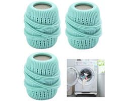 3-stuks Wasballen voor de wasmachine - Vloeibare vlekverwijderaarballen - Vlekverwijderende en reinigende ballen - Verwijdert dierenharen - 4,5*4,5*7 cm - Geschikt voor gebruik in de wasmachine met wasverzachter en andere vloeistoffen - Groen — afbeelding 1