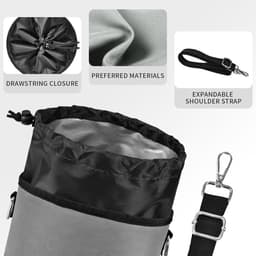 Wasknijper Organizer - Kledinghanger Tas - Wasknijpers Opbergen - Trekkoord Ontwerp - 19x19x24cm - Grijs — thumbnail 2