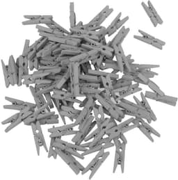 Mini Houten Knijpers - Kleine Decoratie Pinnetjes - Knutselen en Decoreren - Natuurlijk Hout Materiaal - 100 Stuks - Zilverkleurig — thumbnail 1