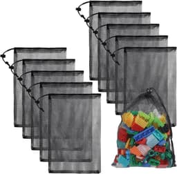 Set van 10 Nylon Mesh Waszakken 20x30cm met Trekkoord - Ideaal voor Wasmachine, Sportuitrusting en Multi-Doeleinden Opslag — thumbnail 1