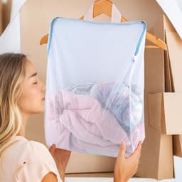 Grote wasnetten met handvatten en rits, 50 x 55 cm, ideaal voor ondergoed, delicate kleding en beddengoed — thumbnail 3