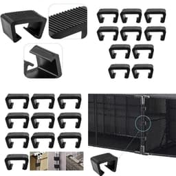 WiseGoods Premium Meubelklemmen Set 10 Stuks - Tuinmeubel Clips - Kunststof Klemmen Bank & Stoel - Meubilair Bevestiging - Zwart — thumbnail 2