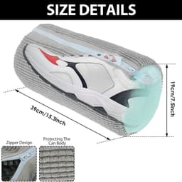 2 stuks schoenen waszak, waszak, schoenen voor wasmachine, draagbaar, met ritssluiting, waszak voor gymschoenen, loopschoenen (grijs) — thumbnail 3