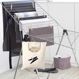 Handige Wasknijper Tas voor het Opbergen van Kledingaccessoires, Sokken en Kleine Voorwerpen (32 x 28 cm), Beige, Ruimtebesparende Oplossing voor Thuisgebruik — thumbnail 4