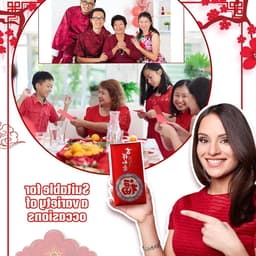 12 Pieces Red Envelopes Chinese Hongbao Lucky Envelopes Chinese Element Spring Party Pocket Money Lucky HongBao for Birthday, Christmas, New Year, Wedding. — thumbnail 3