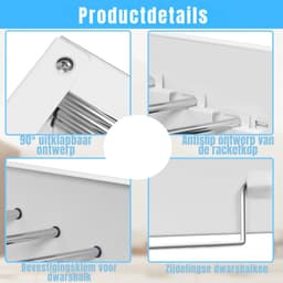 REN®roogrek - Wasrek - Droogrek- Wit- 40cm x 80cm x 10cm — thumbnail 2