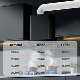 Afvoerslang - Flexibele buis - Ventilatie verbeteren - Vlamvertragend materiaal - 150mm 2.5 meter - Wit — thumbnail 5