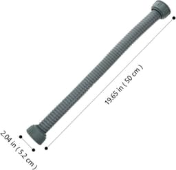 Dailygoods- Afvoerleiding Flexibel - Afvoerslang - Afdichtringen - Kunststof - Verstelbaar - 50 x 5,2 cm — thumbnail 1