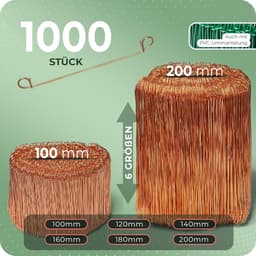 Draadsluiting voor zakken - Sluitdraad binddraad - Zakken snel sluiten - Inclusief draadapparaat - 1000 stuks 120mm - Verkoperd — thumbnail 2