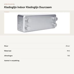 Dailygoods - Kledinglijn - Indoor Kledinglijn - Duurzaam Aluminium en Roestvrij Staal - Geschikt voor Badkamer en Balkon - Sterk en Betrouwbaar - Idea... — thumbnail 4