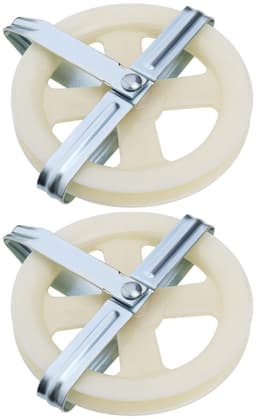 Dailygoods- Waslijn Katrol 15,5 cm - 2x Waslijn Uittrekbaar - Duurzaam Impactplastic - Ondersteuning voor Touw tot 3/8" - Eenvoudig te Installeren - Wit — thumbnail 1