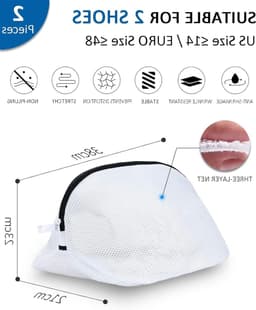 Wasnet voor Schoenen, 2 Stuks, Waszak met Rits voor Sneakers en Sokken (38 x 21 x 23 cm), Ideaal voor de Wasmachine en Bescherming van Kleding — thumbnail 5