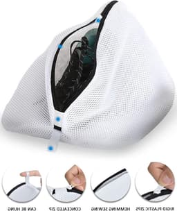 Wasnet voor Schoenen, 2 Stuks, Waszak met Rits voor Sneakers en Sokken (38 x 21 x 23 cm), Ideaal voor de Wasmachine en Bescherming van Kleding — thumbnail 4