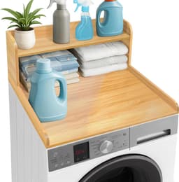 Wasmachine Aanrecht - Droger Plank - Wasruimte Organiseren - Verhoogde Rand - 70 x 70 x 35 cm - Eiken — thumbnail 1