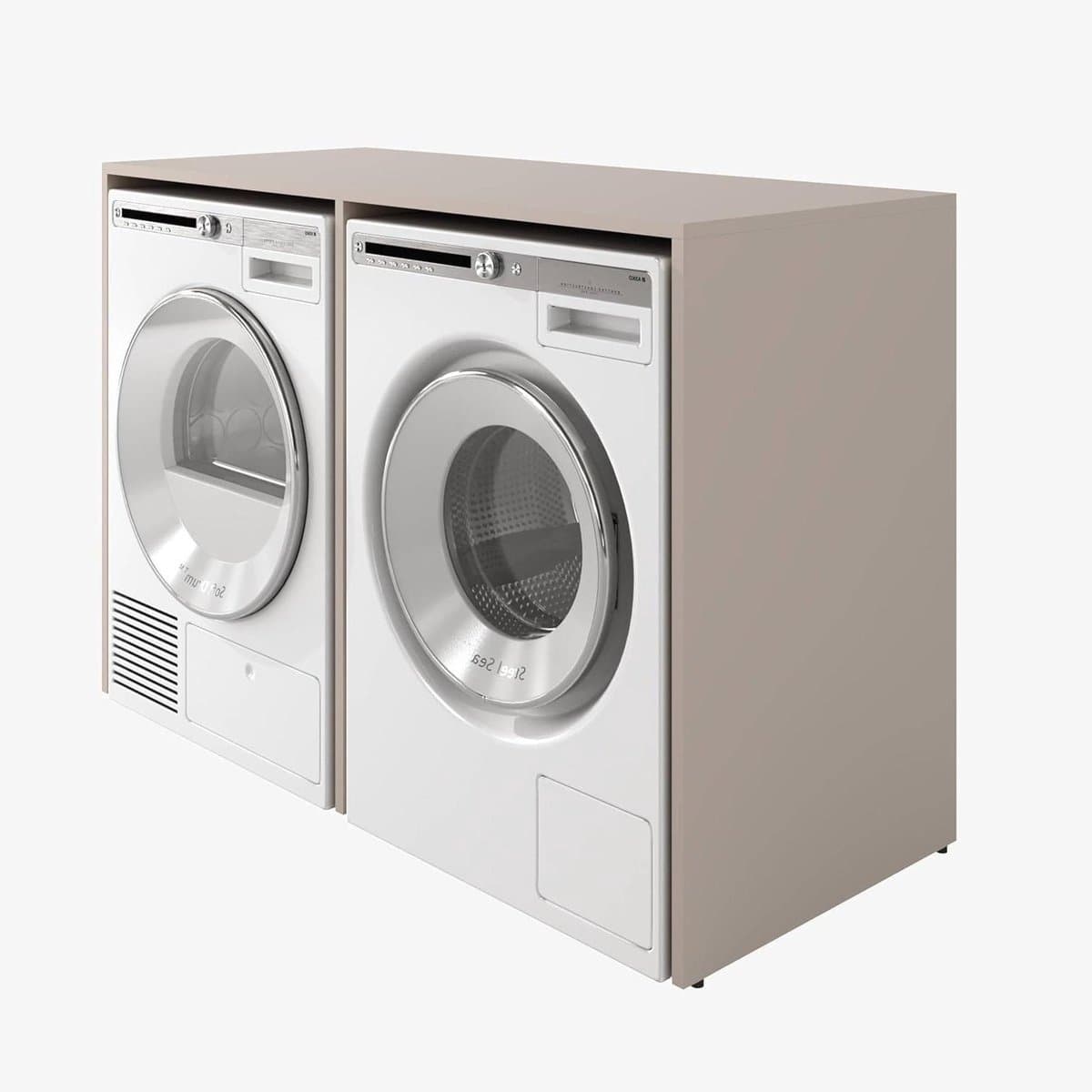 PLATAN ROOM Wasmachinekast, 130 cm breed, bovenbouwkast, wasmachine of wasdroger, kast voor badkamer (65 cm diep, kasjmier) — afbeelding 1