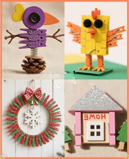 Mini Houten Knijpers - Kleine Decoratie Clips - Foto's Ophangen - Kleurrijk Set - 100 Stuks - Kleurrijk — thumbnail 3