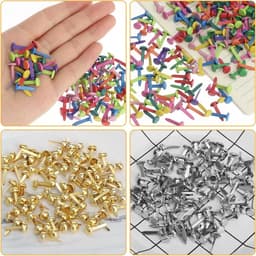 401 Stuks Mini Kleurige Patroon Clips voor Scrapbooking en Creatieve Projecten - 8 x 17mm Ronde Hoofd Clips voor School en Kantoor — thumbnail 4