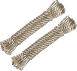 2 stuks - Waslijn - Waslijn met stalen kern - Waslijn met kunststof coating - Voor het drogen van kleding buitenshuis - 3 mm x 20 meter — thumbnail 1