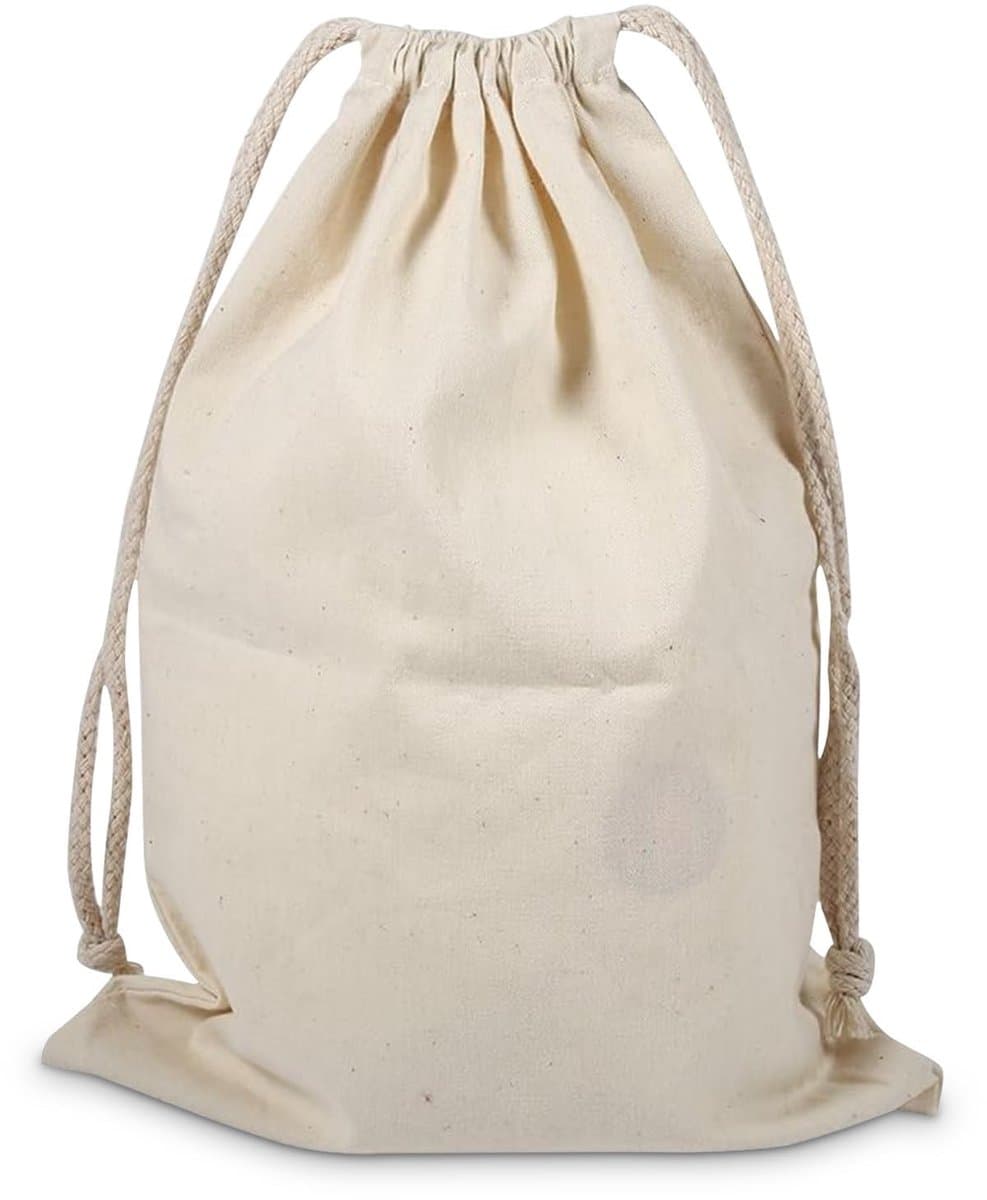 Dailygoods- Waszak Katoen - Opbergtas met Trekkoord - Lichtgewicht - Herbruikbaar - Ademend - 22x28 cm - Opbergzak — afbeelding 1