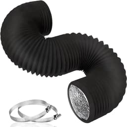 Afzuigslang Flexibel - Ventilatieslang Afzuiger - Lucht Afvoeren - Aluminium Versterking - 150 mm x 5 m - Zwart — thumbnail 1