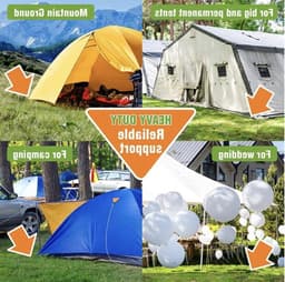 Stevige metalen tentpinnen van 7'' - 10 stuks, roestvrij en duurzaam voor kamperen, zeilen en outdoor activiteiten — thumbnail 4