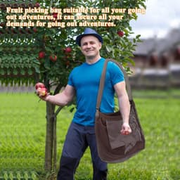 Paddenstoelen Plukzak - Oogsttas Fruit - Buiten Verzamelen - Opvouwbaar Ademend Mesh - 42x45cm - Kaki — thumbnail 5