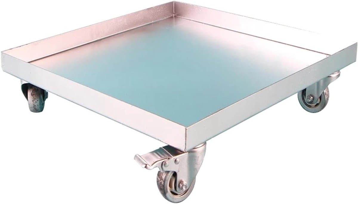 Lekbak met Wielen - Waterbak Verrijdbaar Opvangbak - Apparaten Verplaatsen - Verdikte Staalplaat - 25x25cm - Grijs — afbeelding 1