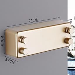 Telescopische Waslijn - Wandmontage Hanger - Kleding Drogen - Dubbele Lijn - 24 cm - Goud — thumbnail 4