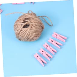 Houten Mini Clips - Decoratieve Knijpers - Foto's Ophangen - Natuurlijk Hout - 100 Stuks - Roze — thumbnail 3