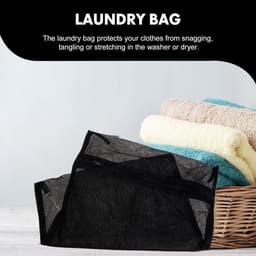 Wasmandjes Set - Kledingzakken - Kleding Wassen - Roestvrije Rits - 38x28 cm - Zwart — thumbnail 4