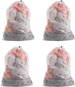 Set van 4 stuks - 60x90cm groot formaat - 75 liter inhoud - Sterke mesh waszakken - Met trekkoord afsluiting - Beschermt delicate kleding - Geschikt voor donsjassen lakens dekens - Praktisch wasbenodigdheid voor thuis en studentenkamers | Cyslmuk® — thumbnail 1