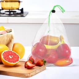 Generic 6 Stuks opbergzakken van mesh fruitgaaszakken uientas Opslagtas herbruikbare voedselbewaarzakken groentetassen Aardappelopslagtas aardappelzakken White — thumbnail 4