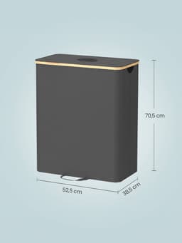 SONGMICS - Flessencontainer - 140L Recyclingbak met Deksel - Binnenzak - Voor Keuken — thumbnail 3
