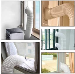 Airco Afvoerslang - Flexibele afvoerslang voor airconditioning - Universele mobiele airco slang - 13 cm diameter - 200 cm lengte - Uittrekbaar & Duurzaam - Eenvoudige Installatie - Geschikt voor Mobiele Airco’s - Installeer met de klok mee — thumbnail 5