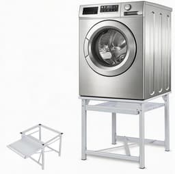 Wasmachine Onderstel - Droger Verhoging Sokkel - Huishoudelijke Organisatie - Met Uittrekbare Plank - 60 x 56 x 52 cm — thumbnail 1