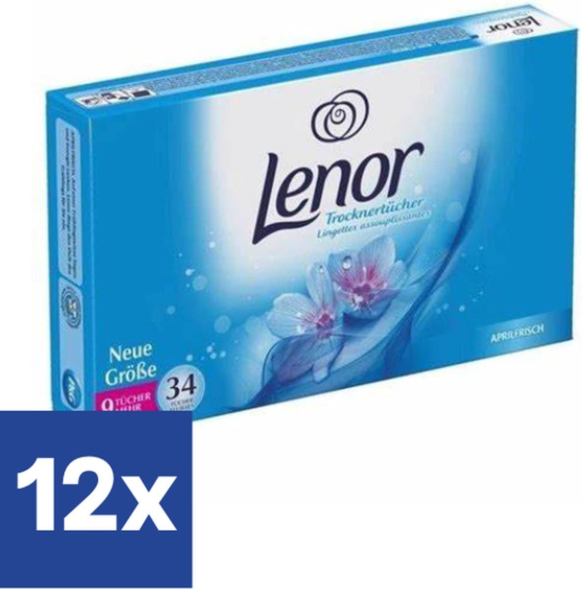 Lenor Droogtrommeldoekjes Aprilfris - 12 x 34 Doekjes — afbeelding 1