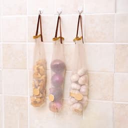 BFYDOAA 3 Stuks Ui Opbergzakken Opknoping Groenten Netje Herbruikbare Produceren Zakken voor Fruit Knoflook Vuilniszakken Organizer — thumbnail 3