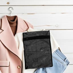 Waszakken met Ritssluiting - Herbruikbare Wasnetten - Delicate Kleding Wassen - Fijn Mesh Netwerk - 8 Stuks 40x30cm - Zwart — thumbnail 2