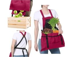 Tuinschort Fruitpluk - Oogstzak Schort - Fruit Plukken - Snelsluiting Zakken - 60 cm Hoog - Roos