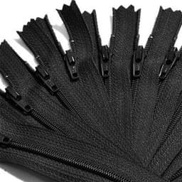 7" Zipper YKK #3 Nylon Coil ~ Black (12 Zippers/Pack) - MADE IN USA For Clothing, Bags, Bags & Sewing Craft Projects — thumbnail 1