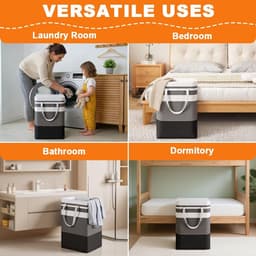 Wasmand – Stijlvolle wasmand – Wasbaar en opvouwbaar – Geschikt voor studentenkamers, appartementen en wasruimtes – Lichtgewicht en duurzaam — thumbnail 2