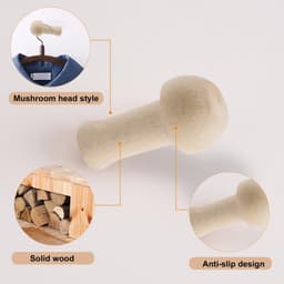 Byshayne- Houten Shaker Peg - 10 Stuks - Duurzaam - Herbruikbaar - Voor Kleding/Hoezen - Ideaal voor Thuis/Office - Wandhaak — thumbnail 5