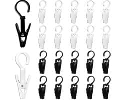 Sterke Clips - Wasknijpers Hanger - Kleding Ophangen - 360 Graden Draaibaar - 10.4 cm Lengte - Zwart Wit