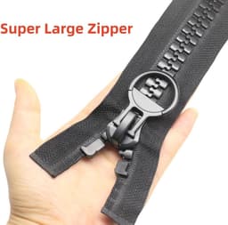 Grote Plastic Ritsen - Scheiding Ritsen - Jassen Herstellen - Super Grote Tanden - 200 cm - Zwart — thumbnail 2