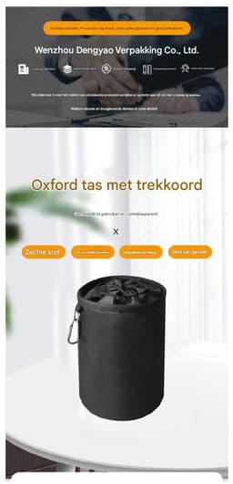GELLDG Wasklemmentas - Opbergzak voor Wasknijpers - 20x28cm - Geschikt voor Tot 150-200 Wasknijpers - Waterdicht met Trekkoord - Vervuilingsbestendig, Kreukvast en Zachte Oxfordstof - Voor Binnen en Buiten Gebruik — thumbnail 2