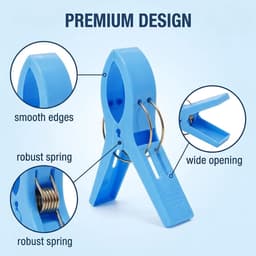 Grote Wasknijpers - Robuuste Klemmen - Kleding Drogen - Winddicht Ontwerp - 12 Stuks - Grijs — thumbnail 2