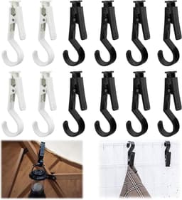 Kledinghaken met Clips - Waslijn Clips - Ruimte Besparen - Sterke Klemkracht - 12 Stuks - Zwart Wit — thumbnail 1