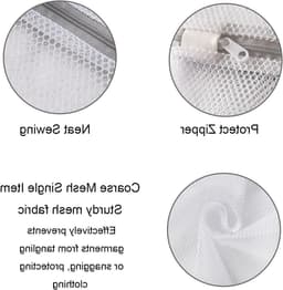 Set van 3 Wasnetten 60 x 50 cm - Duurzame Herbruikbare Reiswaszakken met Rits voor Delicate Kleding, Sokken en Ondergoed — thumbnail 5